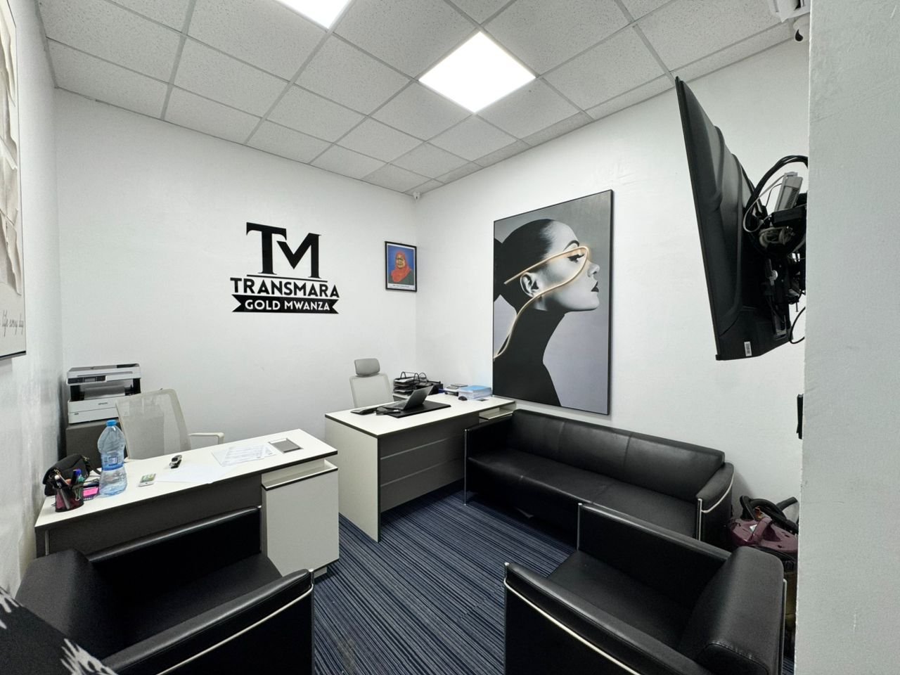 Mwanza office client seating and administrative workspace